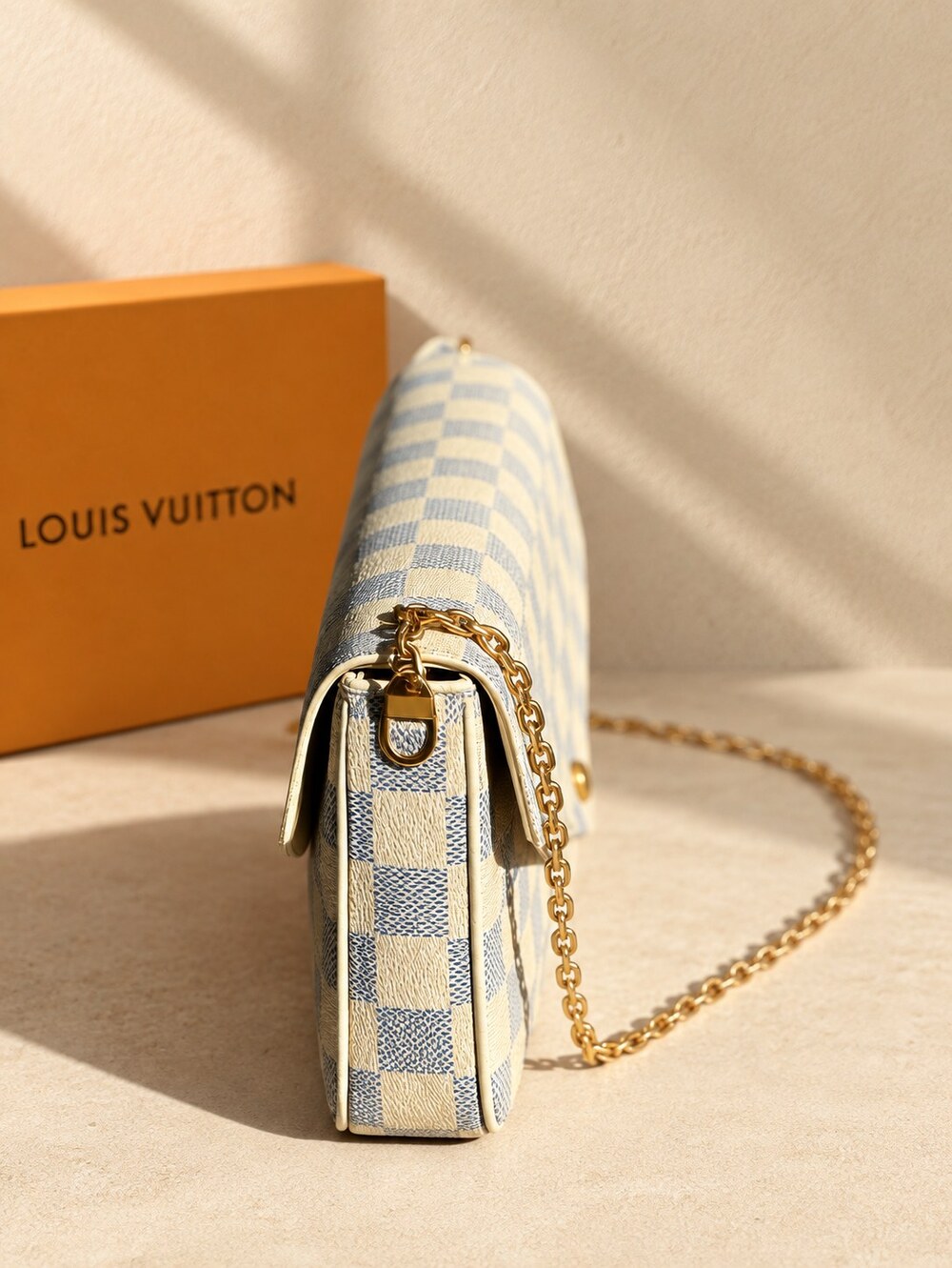 Louis Vuitton Damier Azur Felicie Pochette Chain Crossbody Bag - Picture 2 of 7